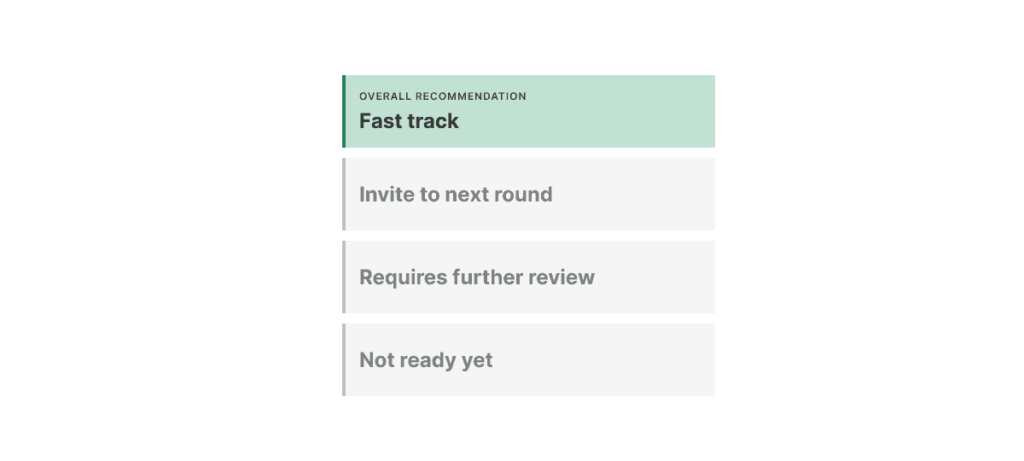 Karat interview recommendation tiers